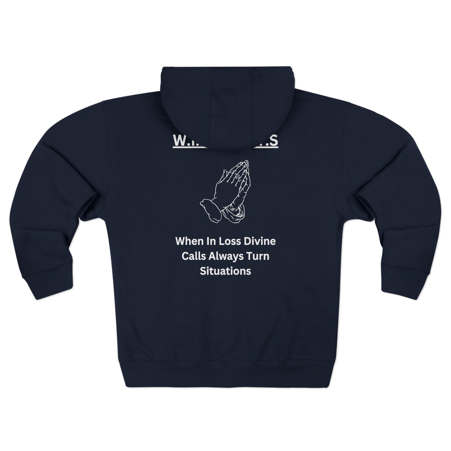 Adult Wildcats Christian White Letters & Picture Zipper Hoodie