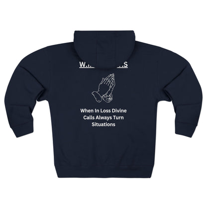 Adult Wildcats Christian White Letters & Picture Zipper Hoodie