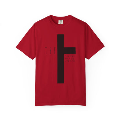 Adult T-Town Christian Black Letters & Cross Heavyweight