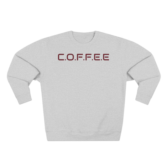 Adult Coffee Christian Marron Words Only Crewneck