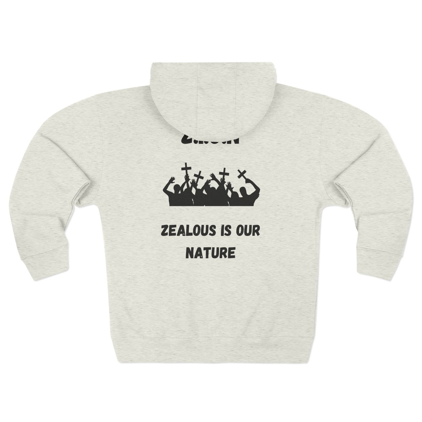 Zion Hoodie Black Words & Image Zipper