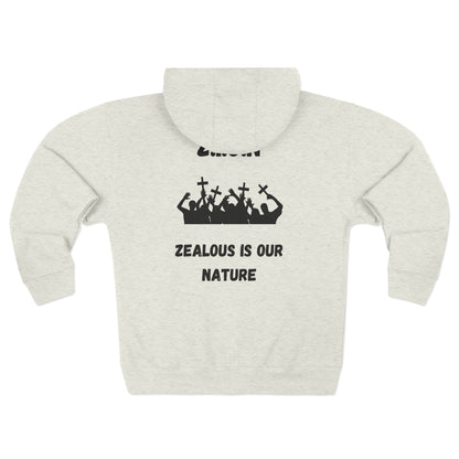 Zion Hoodie Black Words & Image Zipper