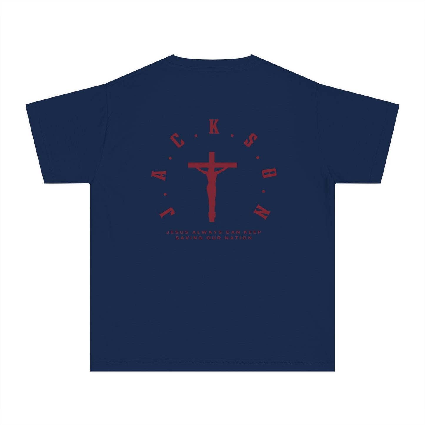 Youth Jackson Believing Christian Marron Letters & Cross