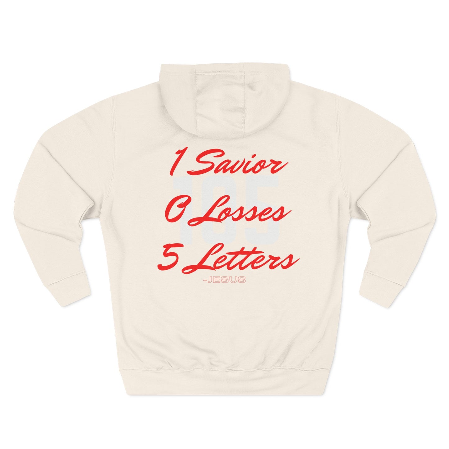 Adult 105 Christian Red and White Letters Hoodie