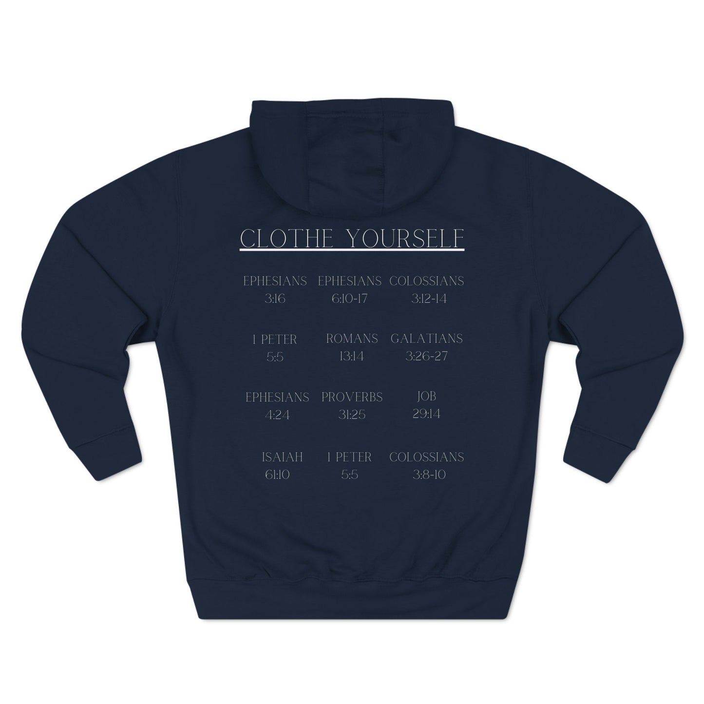 Clothe Yourself White Hoodie (scripture)