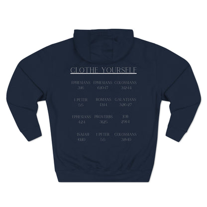 Clothe Yourself White Hoodie (scripture)