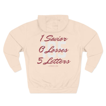 Adult 105 Christian Marron and White Letters Hoodie