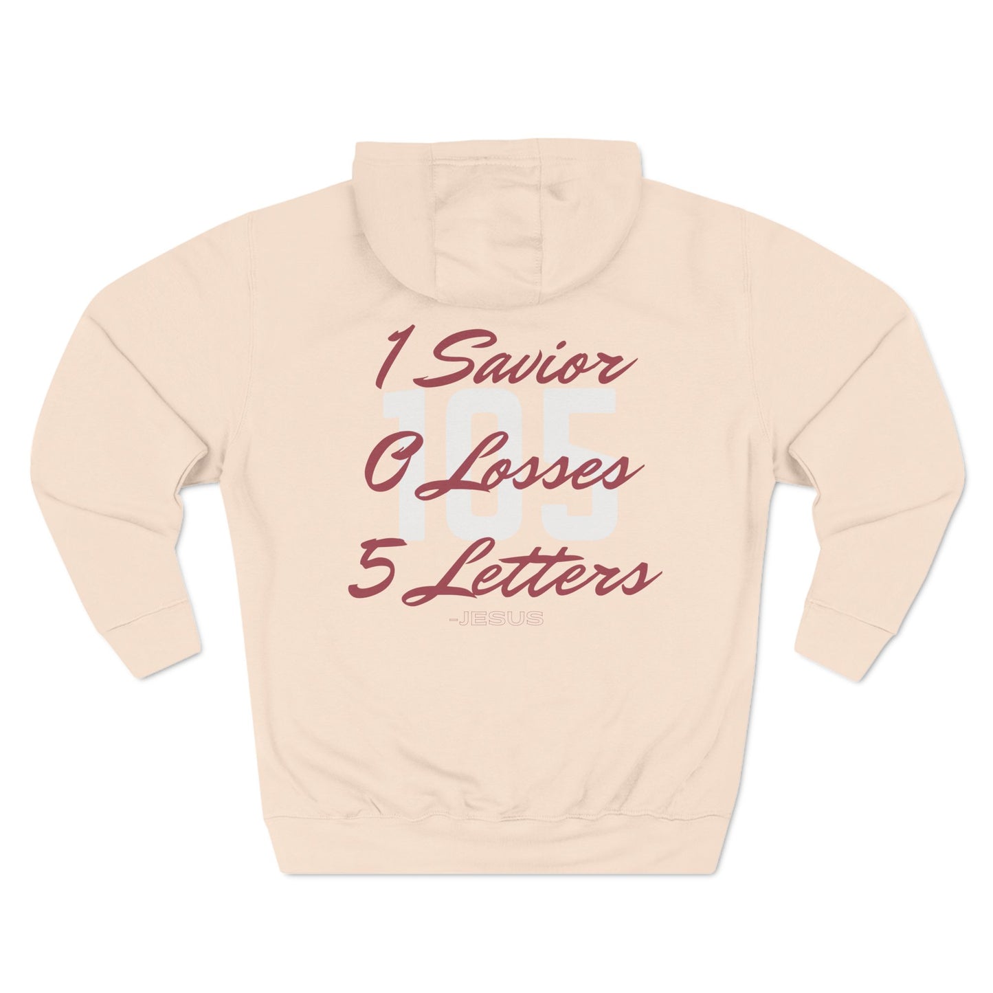 Adult 105 Christian Marron and White Letters Hoodie