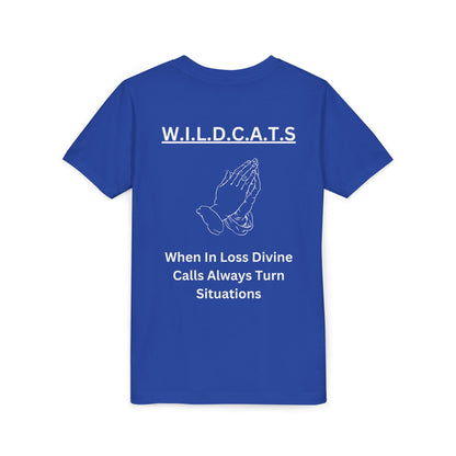 Youth Wildcats Christian White Letters & Picture