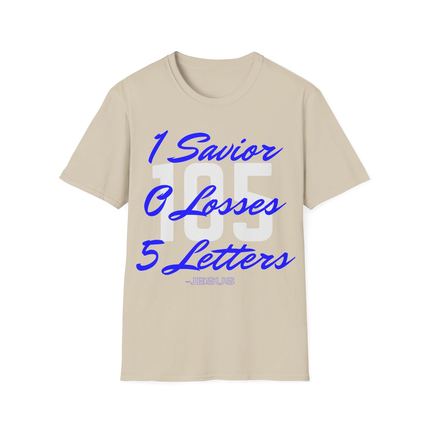 Adult 105 Christian Blue and White Letters