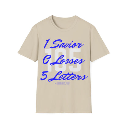 Adult 105 Christian Blue and White Letters