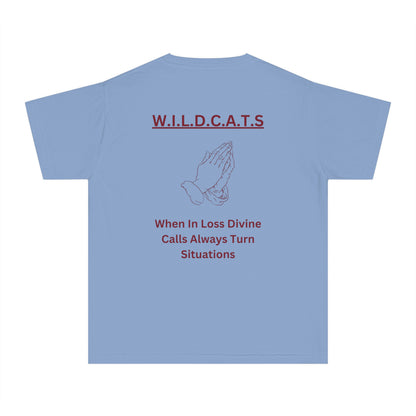 Youth Wildcats Christian Marron Letters & Picture