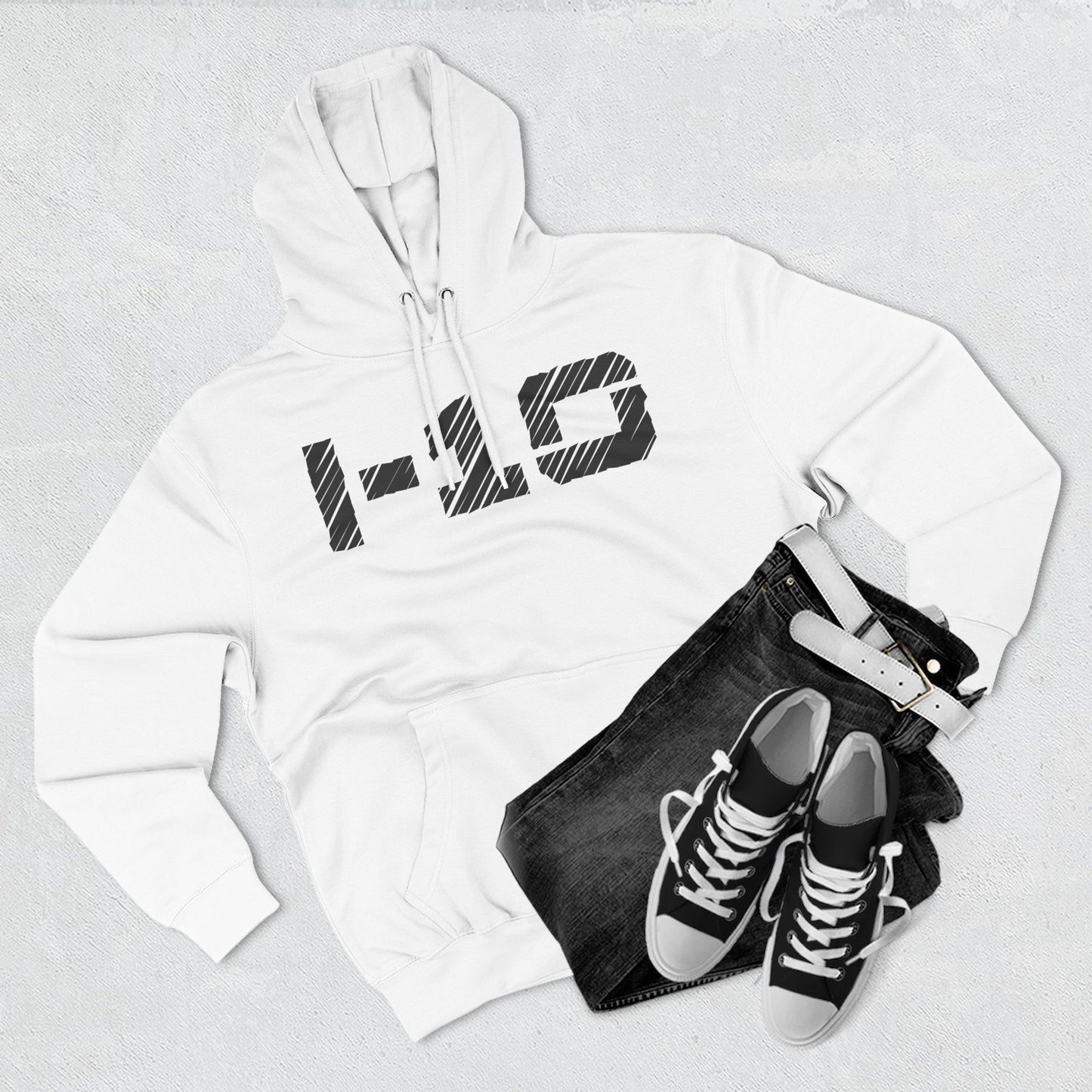 Adult I-10 Christian Black Words Pullover Hoodie