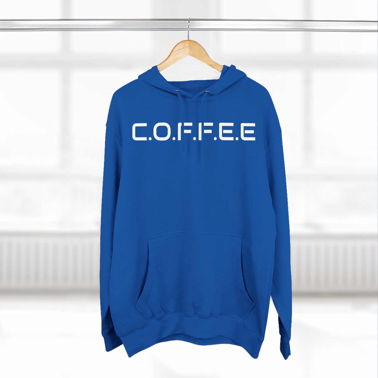 Adult Coffee Christian White Words Only Pullover Hoodie