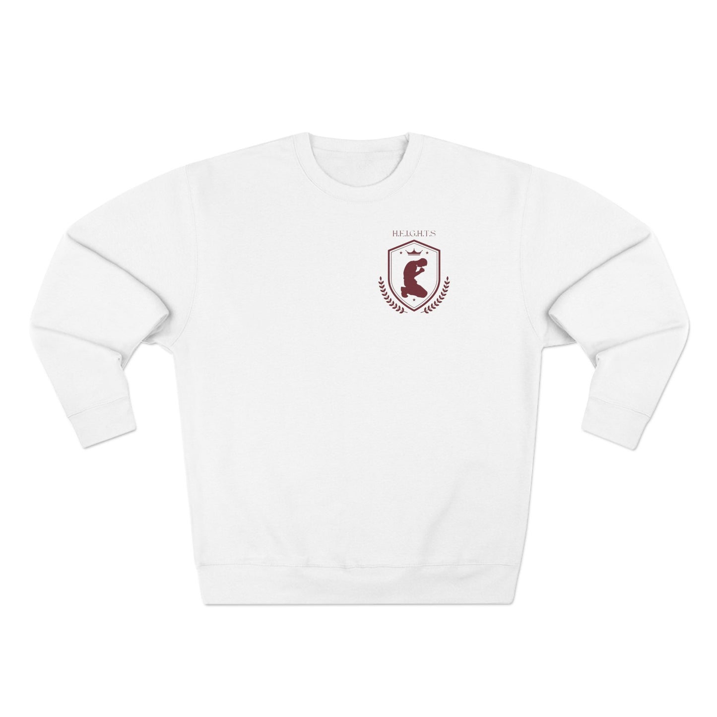 Heights Christian Marron Letters & Image Crewneck