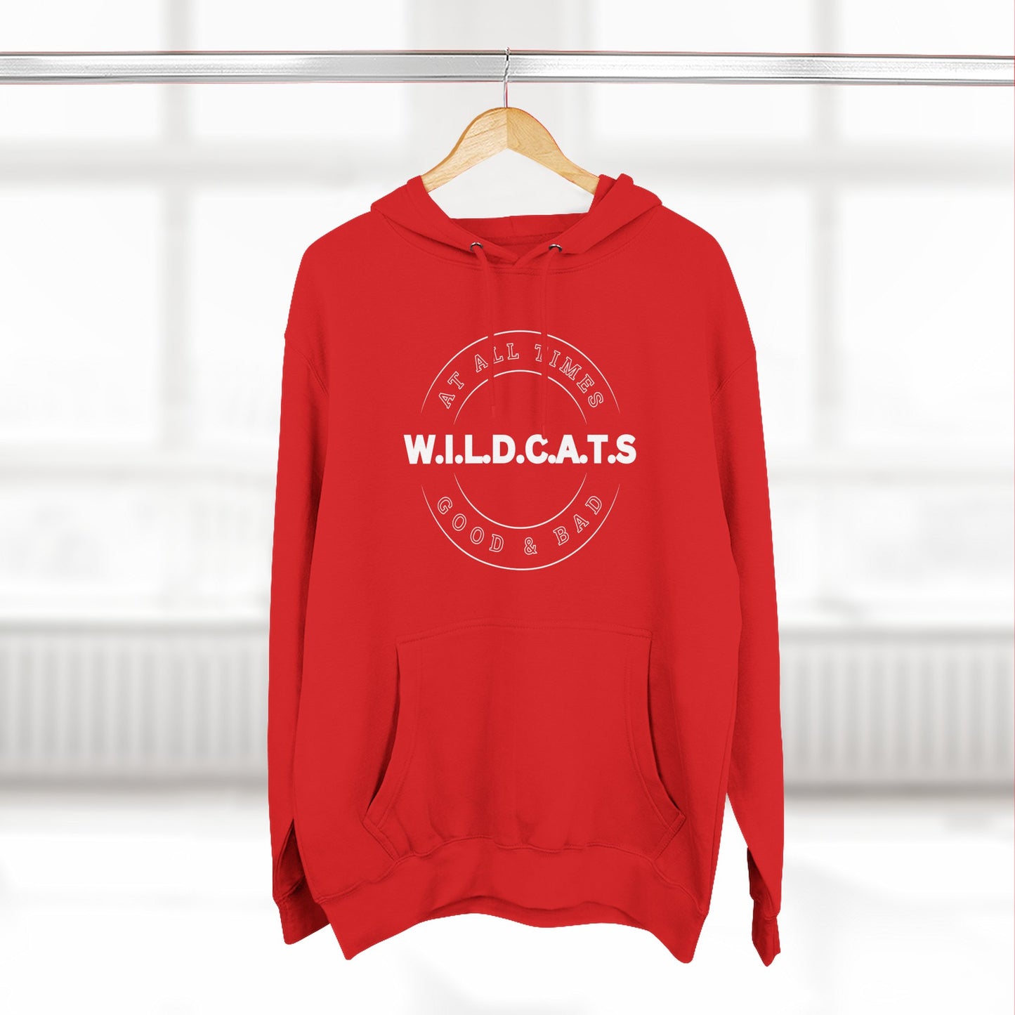 Adult Wildcats Christian White Letters & Picture Pullover Hoodie