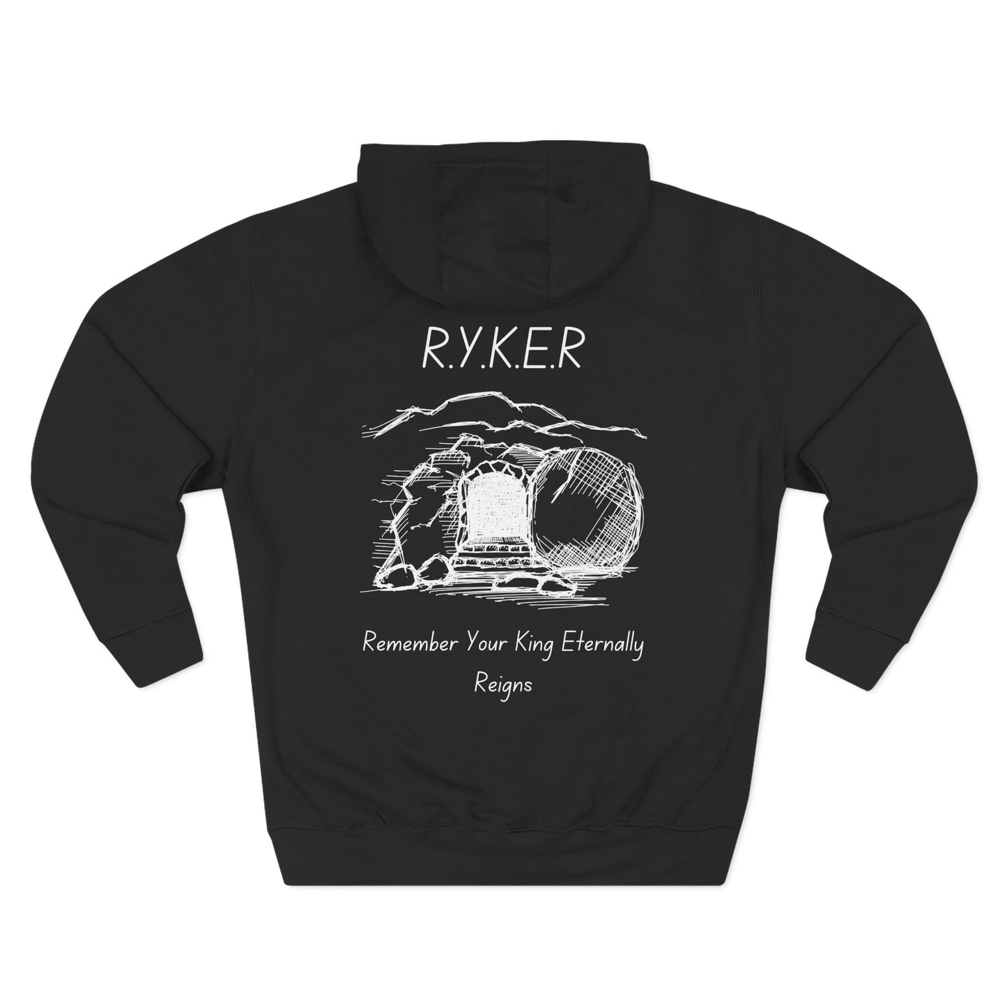 Adult RYKER Christian White Letters Pullover Hoodie
