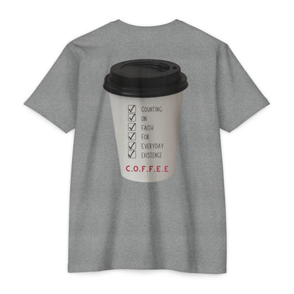 Adult Coffee Christian White Words & Image Premium Tee