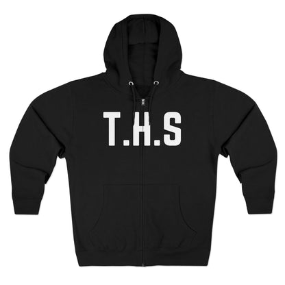 Adult T.H.S Trusting His Spirit Specialty Hoodie White Letters Zipper