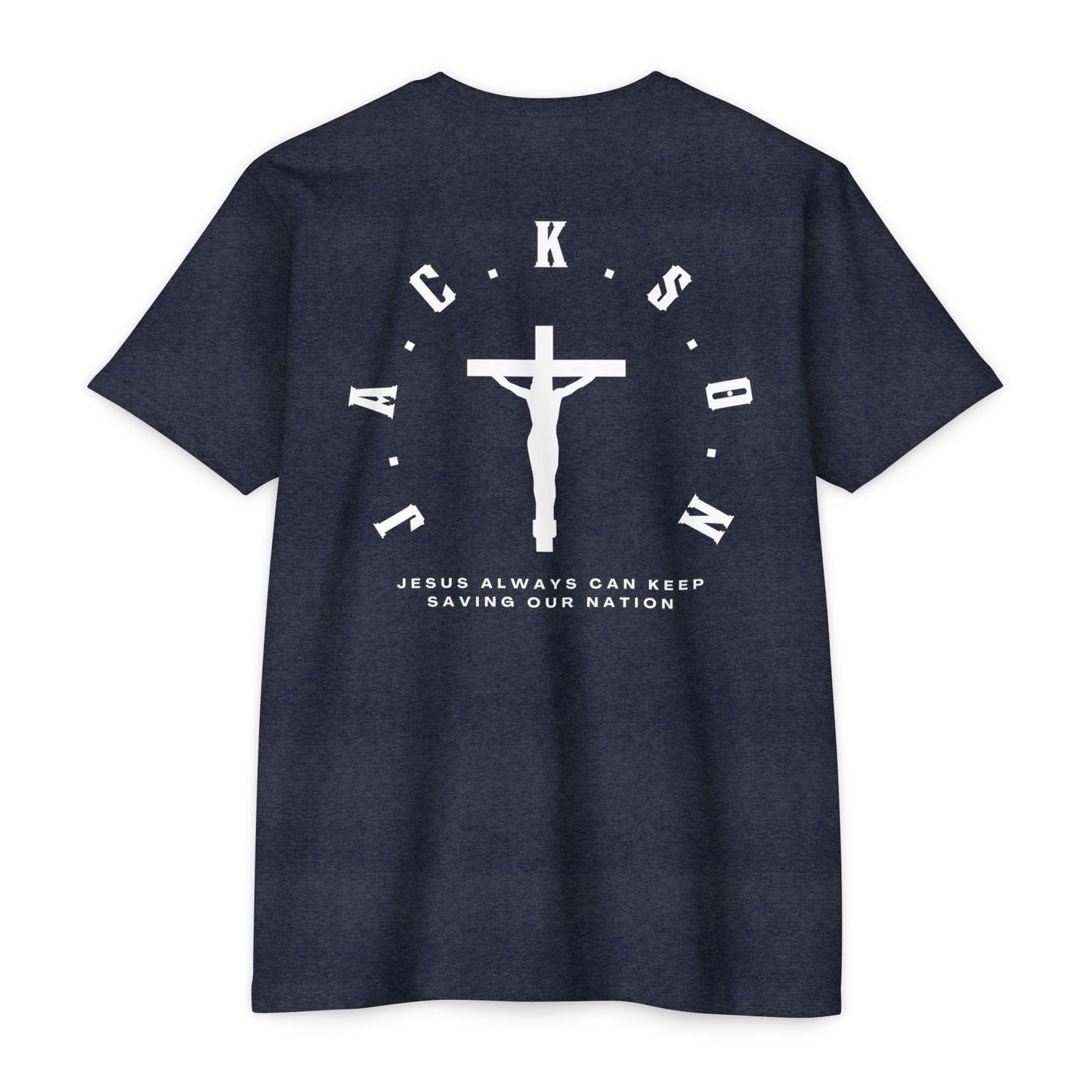 Adult Jackson White Cross & Letters Premium Tee