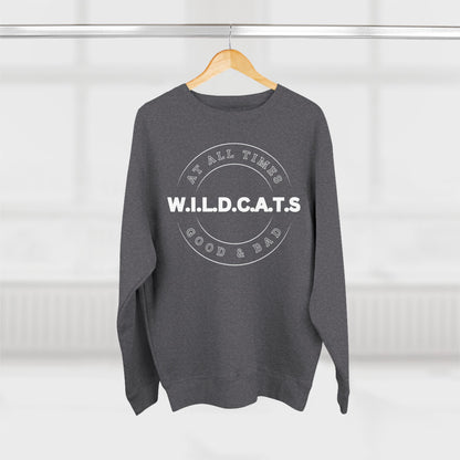 Adult Wildcats Christian White Letters & Picture Crewneck