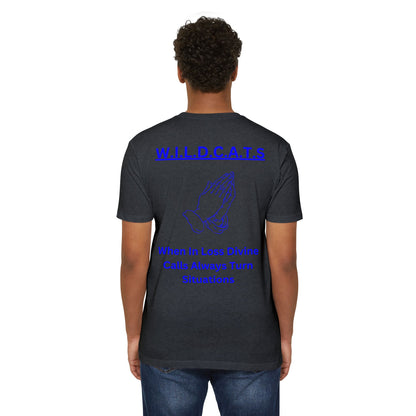 Wildcats Christian Blue Letters & Picture