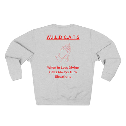 Wildcats Christian Red Letters & Picture Crewneck