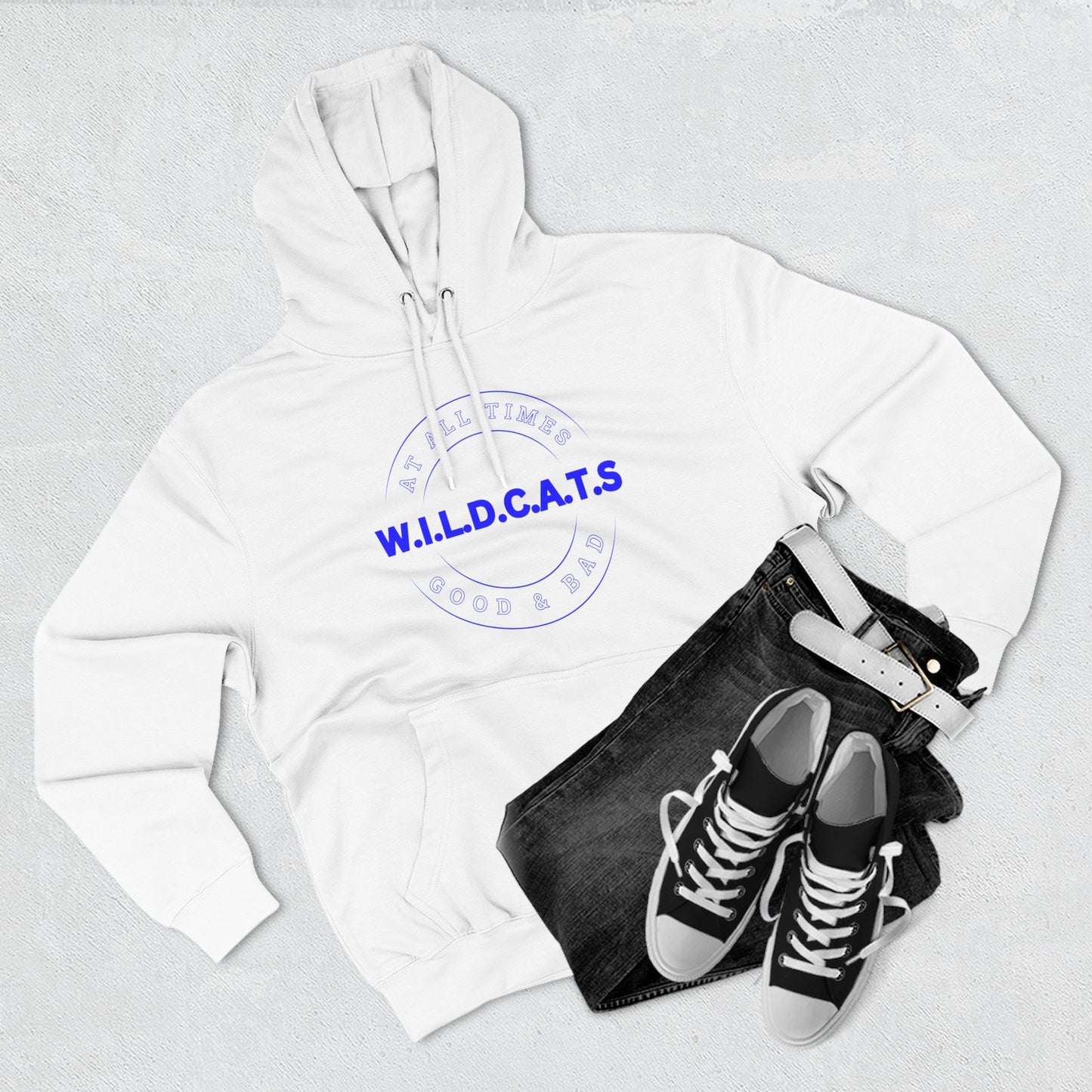 Wildcats Christian Blue Letters & Picture Hoodie