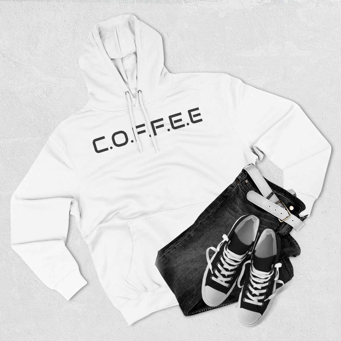 Adult Coffee Christian Black Words Only Pullover Hoodie