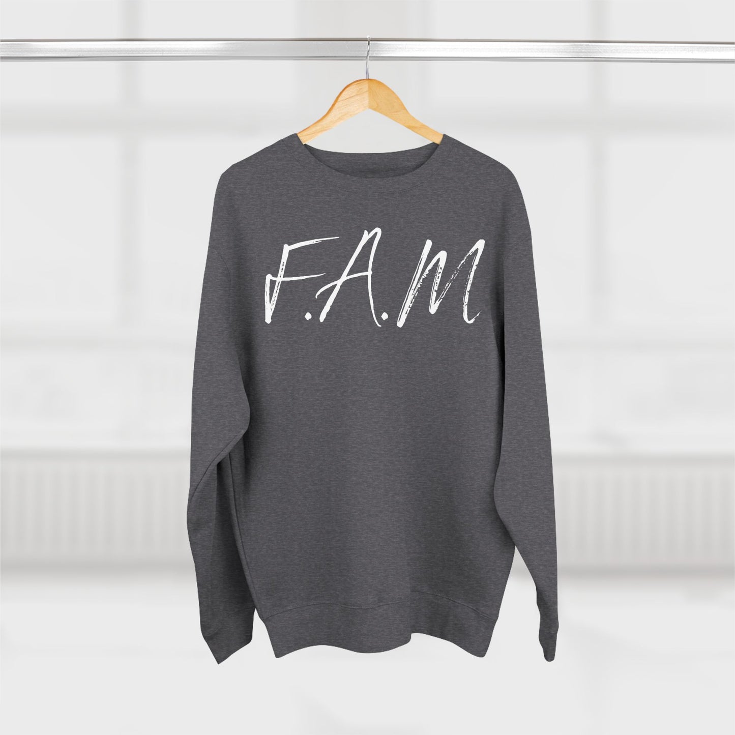 Adult Fam White Words Crewneck