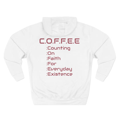 Adult Coffee Christian Marron Words Only Hoodie