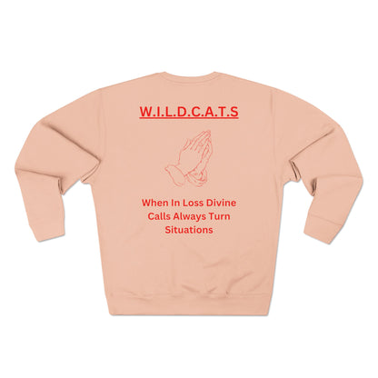 Wildcats Christian Red Letters & Picture Crewneck