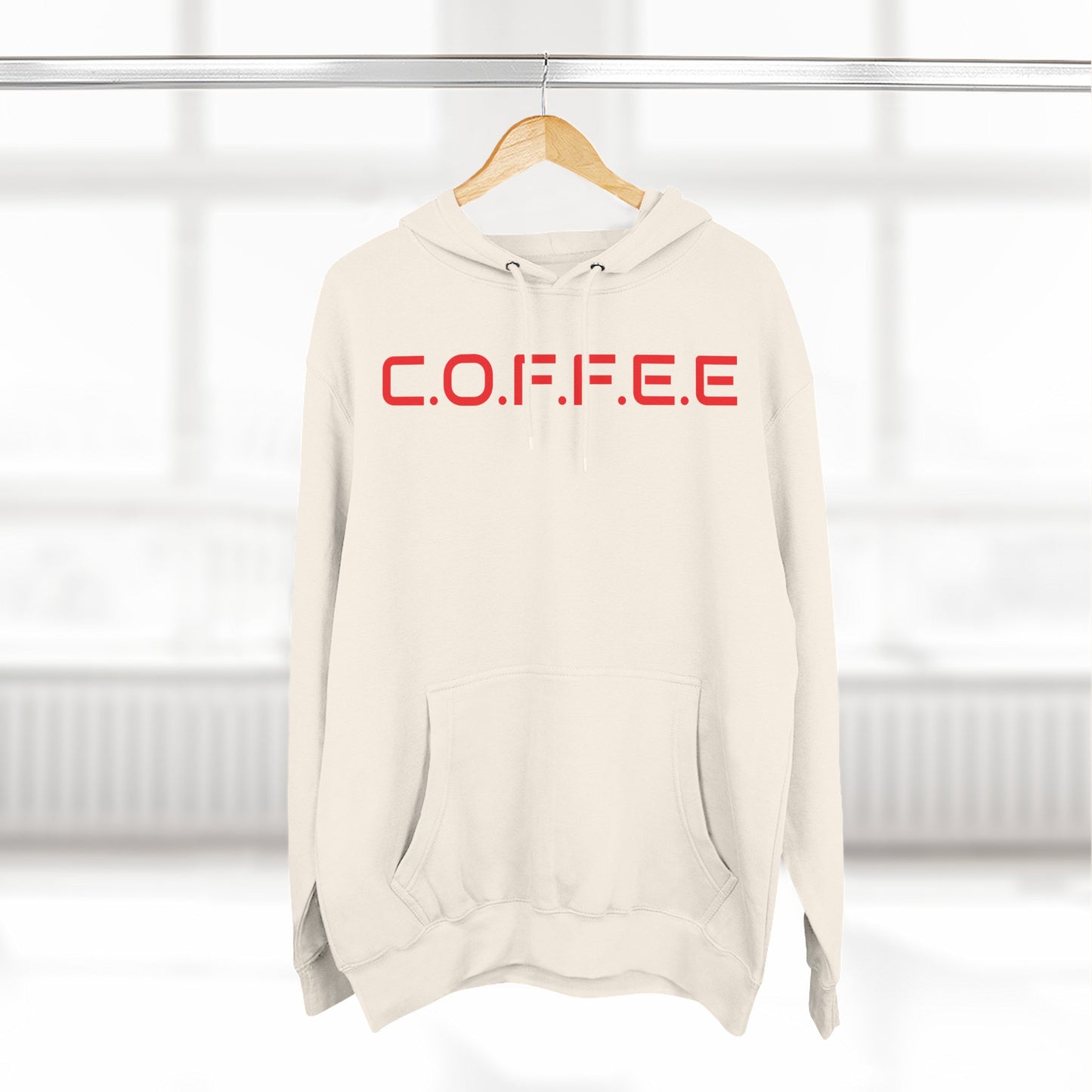 Adult Coffee Christian Red Words Only Hoodie