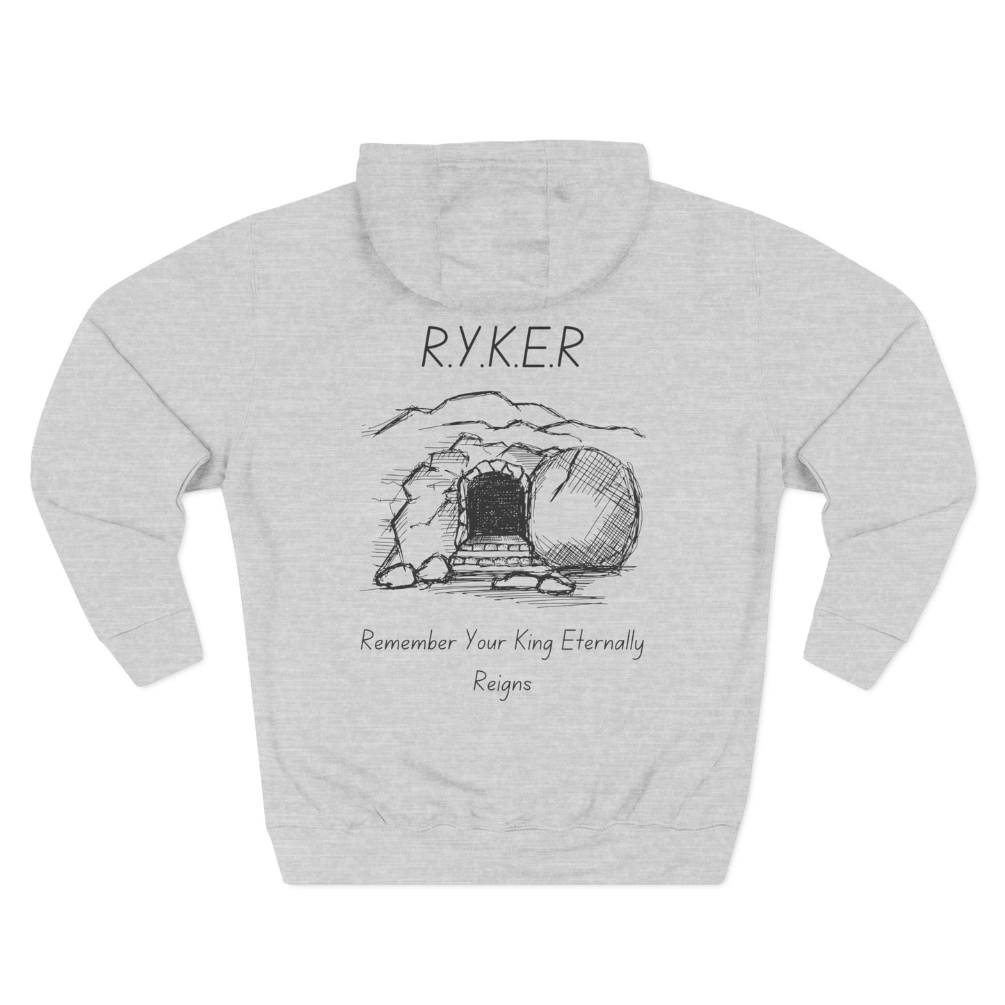 Adult RYKER Christian Black Letters Pullover Hoodie