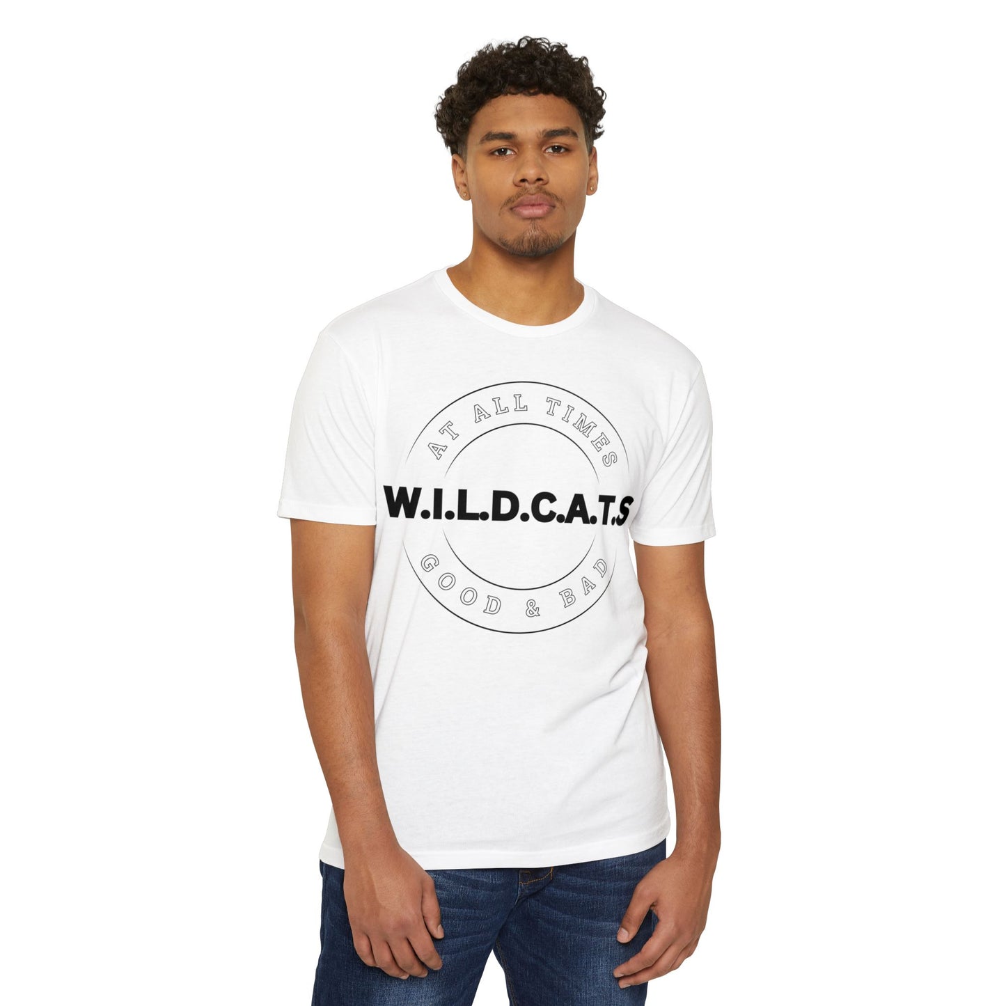 Adult Wildcats Christian Black Letters & Picture Premium tee