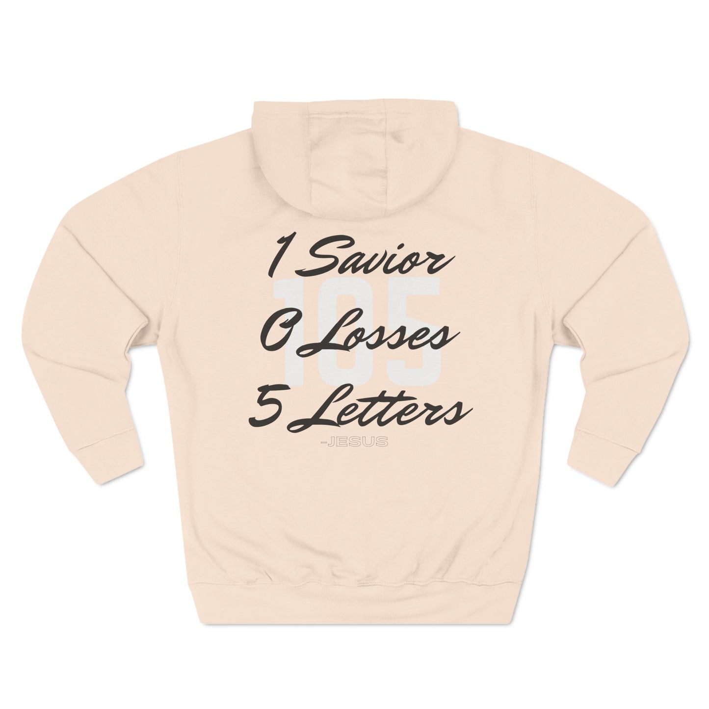 Adult 105 Christian Black and White Letters Hoodie
