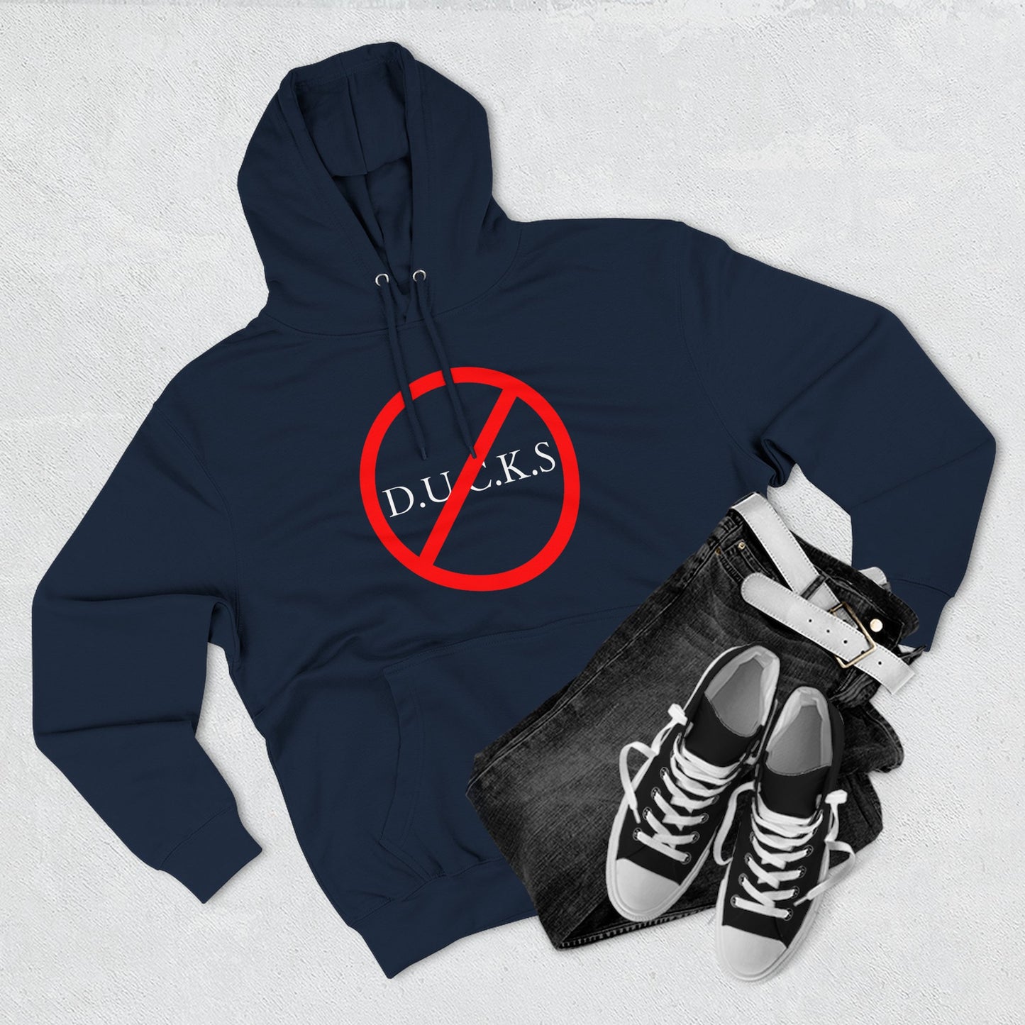Adult Ducks Christian White Words Pullover Hoodie