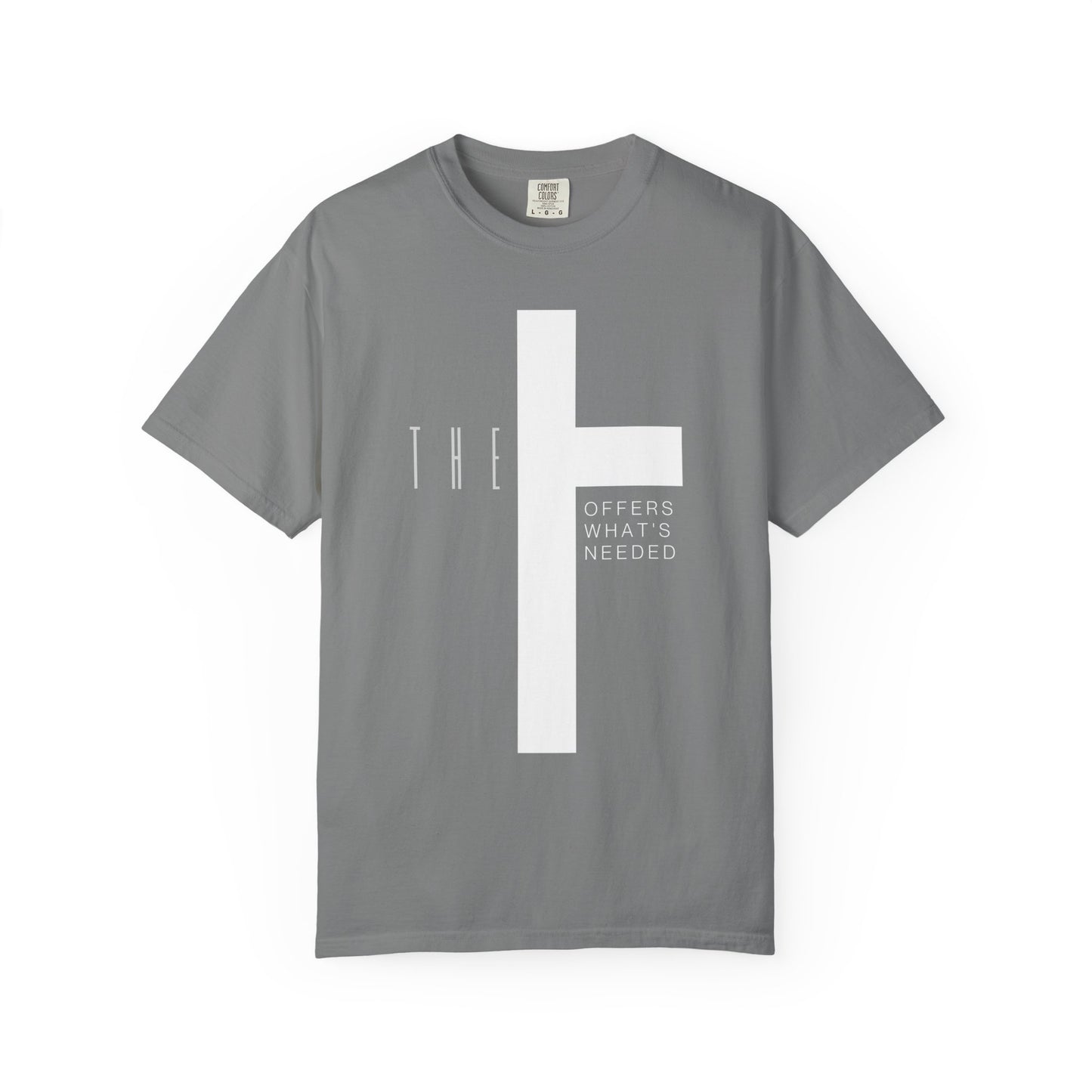 Adult T-Town Christian White Letters & Cross Heavyweight