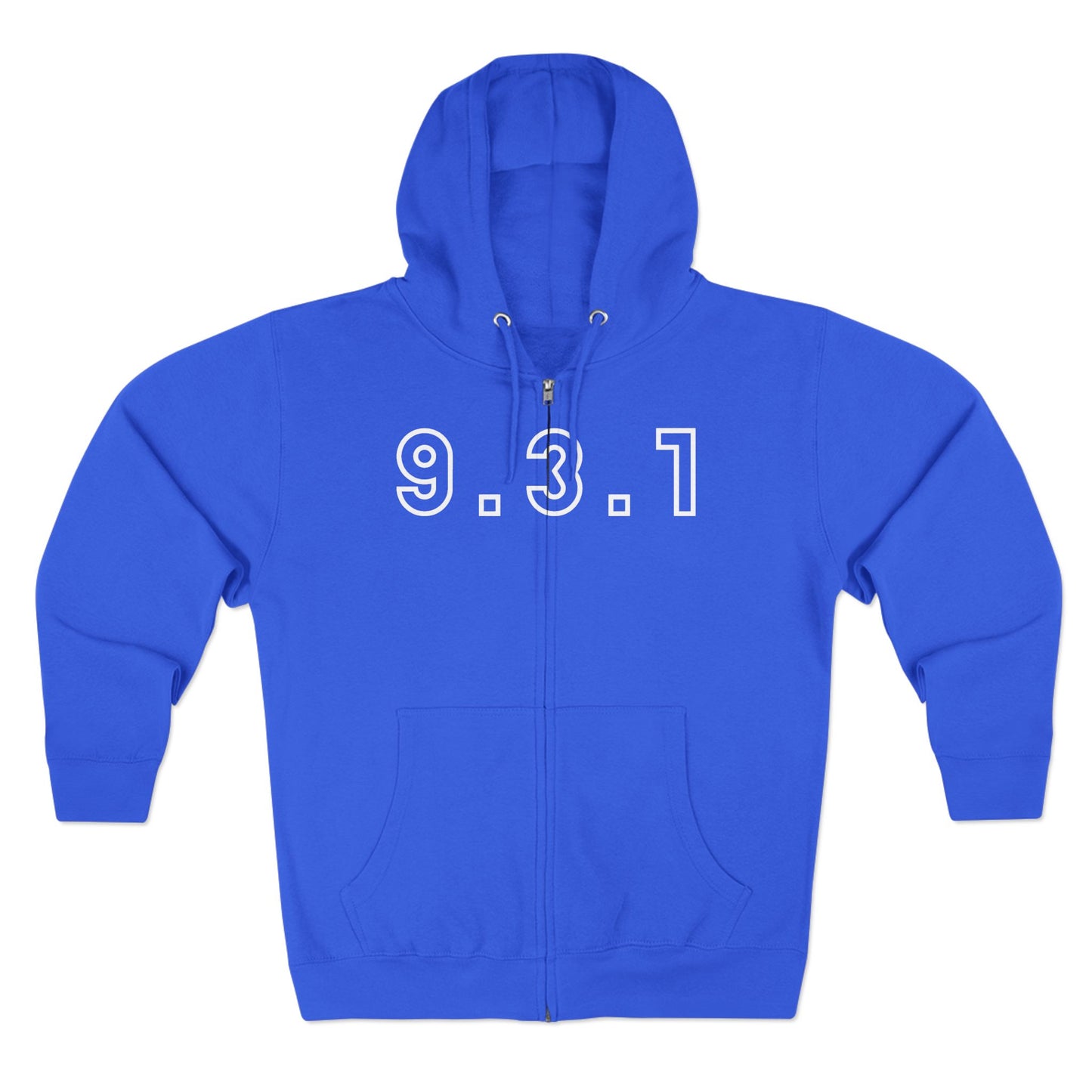 Adult 931 White Zipper Hoodie
