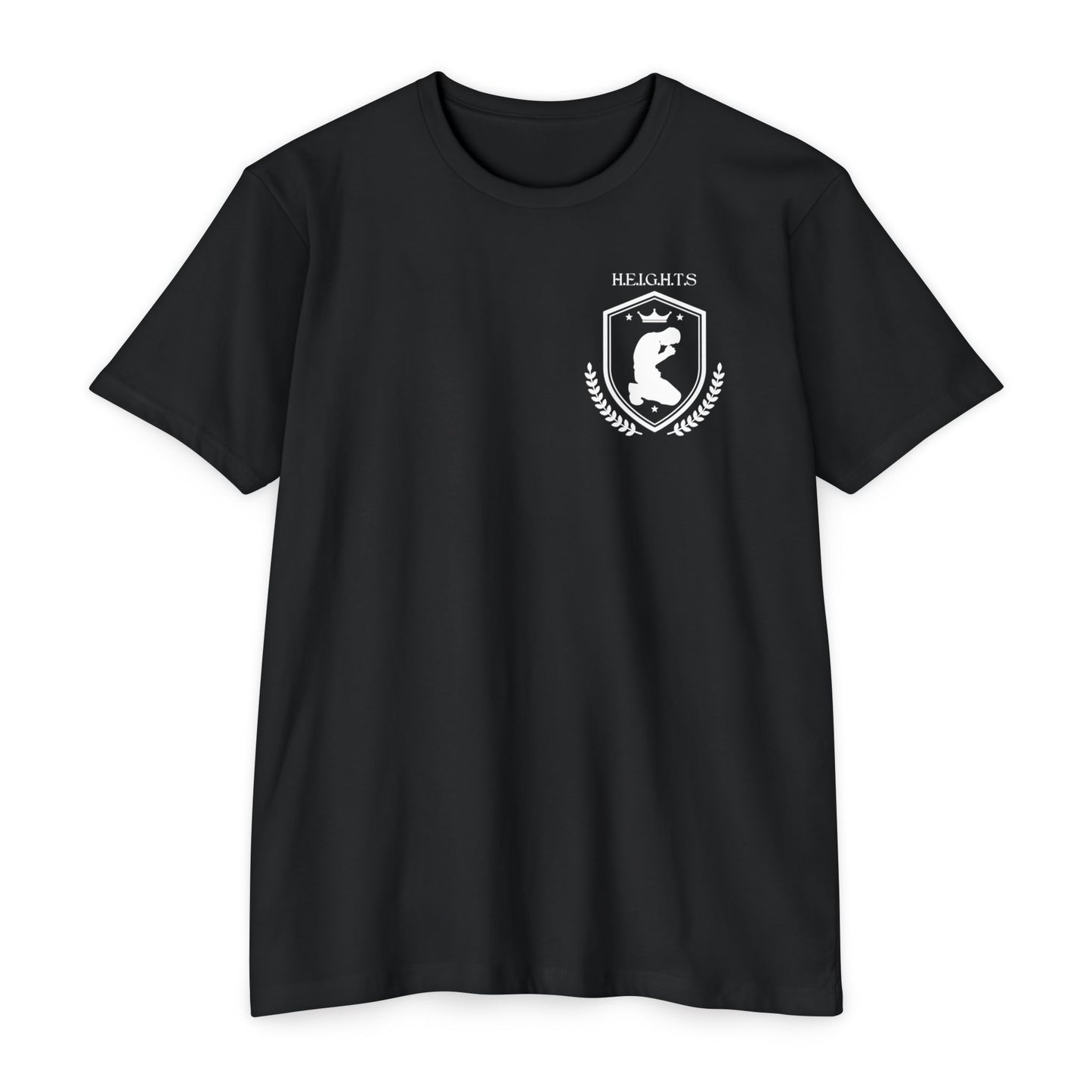 Adult Heights Christian White Letters & Image Premium Tee