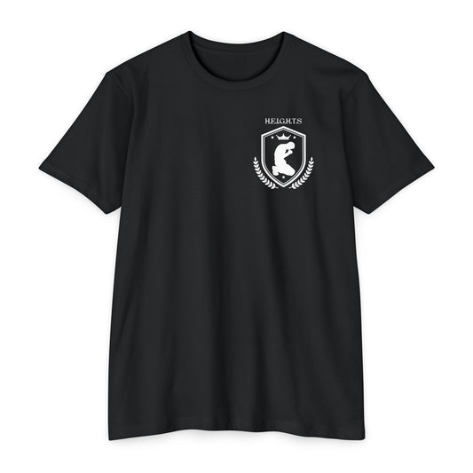 Adult Heights Christian White Letters & Image Premium Tee