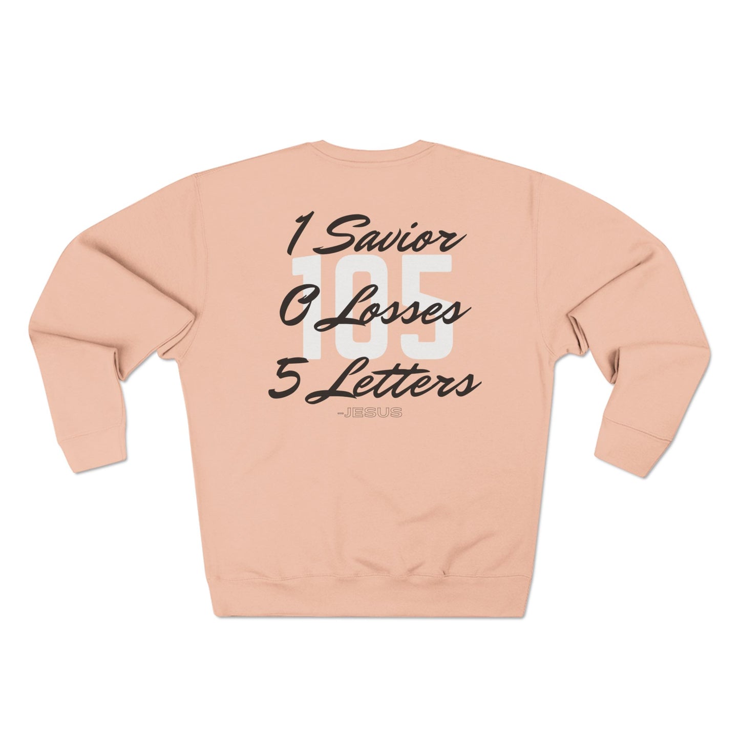Adult 105 Christian Black and White Letters Crewneck