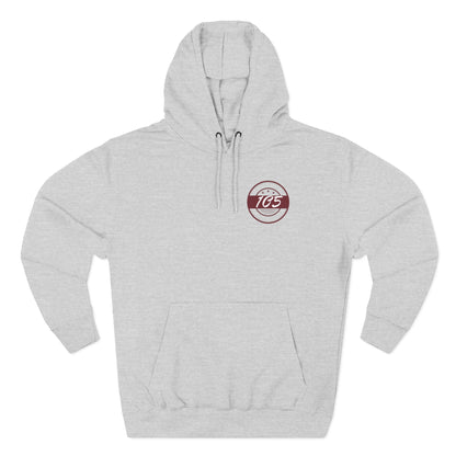 Adult 105 Christian Marron and White Letters Hoodie