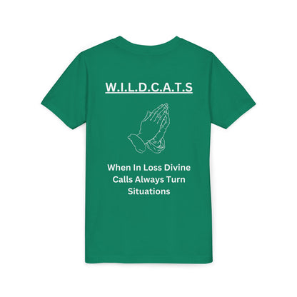 Youth Wildcats Christian White Letters & Picture