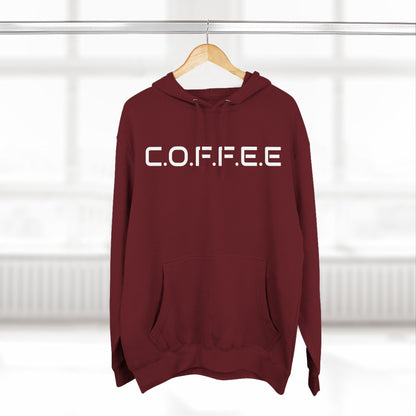 Adult Coffee Christian White Words Only Hoodie