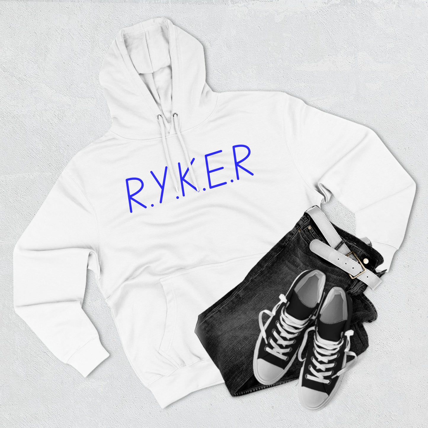RYKER Christian Blue Letters Hoodie