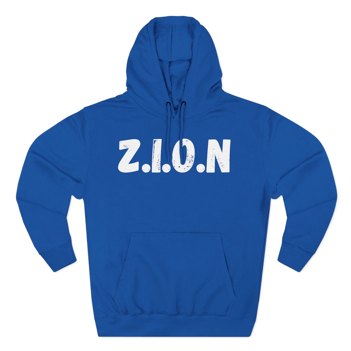 Adult Zion White Words & Image Pullover Hoodie