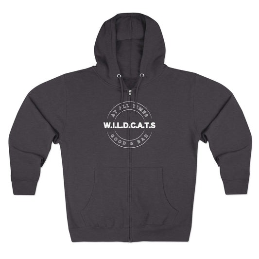 Wildcats Christian White Letters & Picture Hoodie Zipper