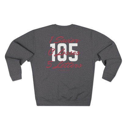 Adult 105 Christian Marron and White Letters Crewneck