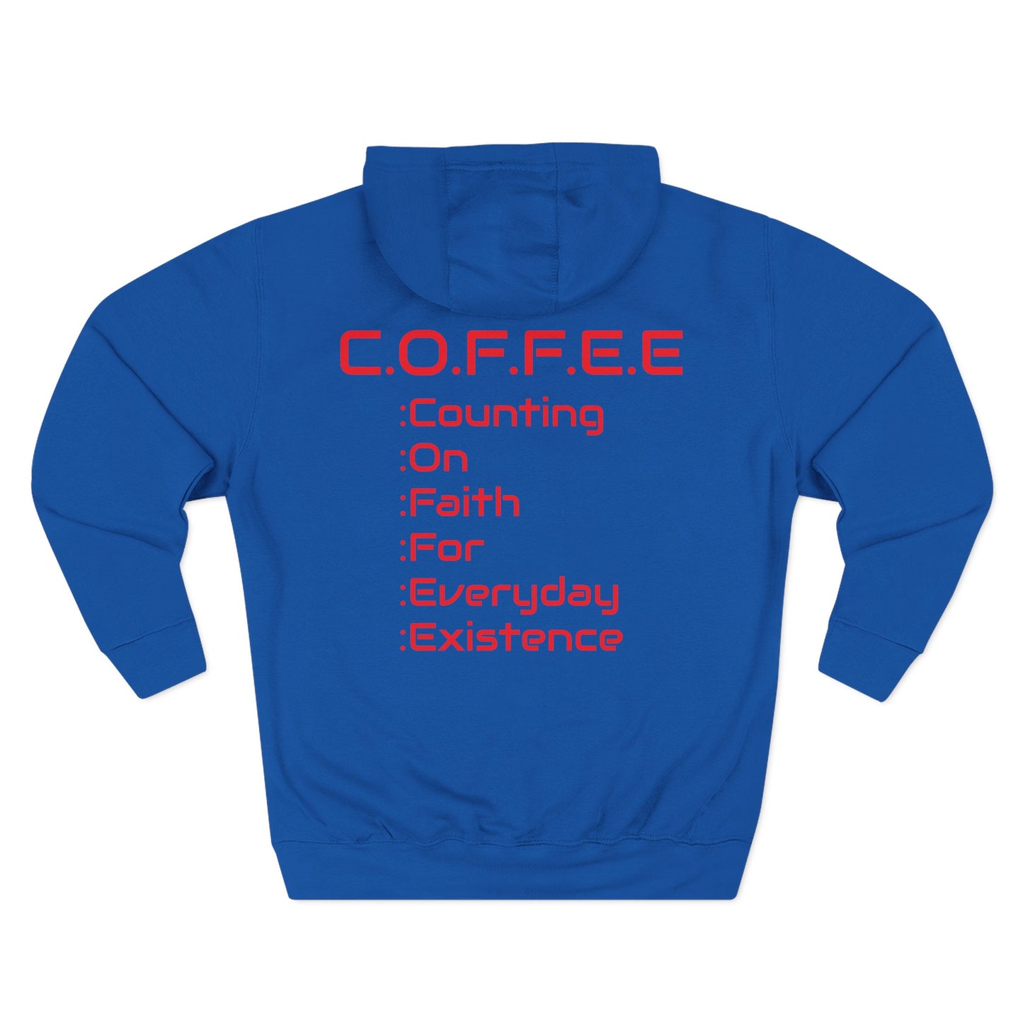 Adult Coffee Christian Red Words Only Hoodie